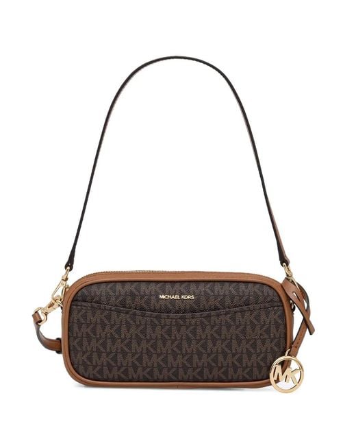 MICHAEL Michael Kors Brown Logo-Print Shoulder Bag