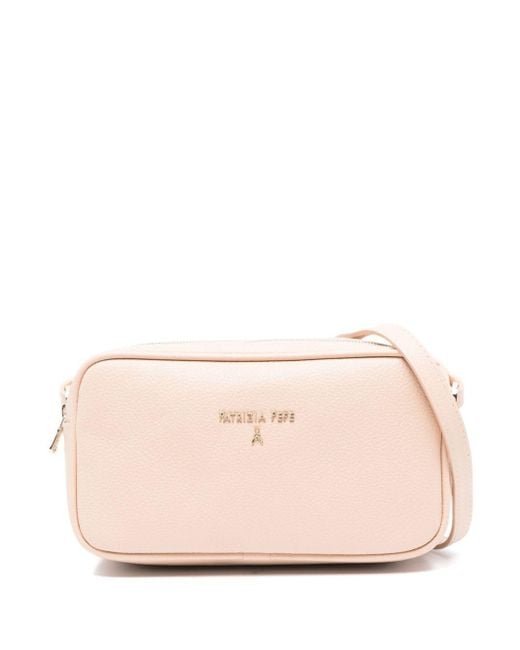 Patrizia Pepe Pink Grained Leather Cross Body Bag