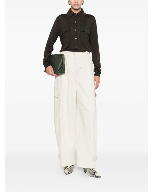 P.A.R.O.S.H. Black Front-Button Top