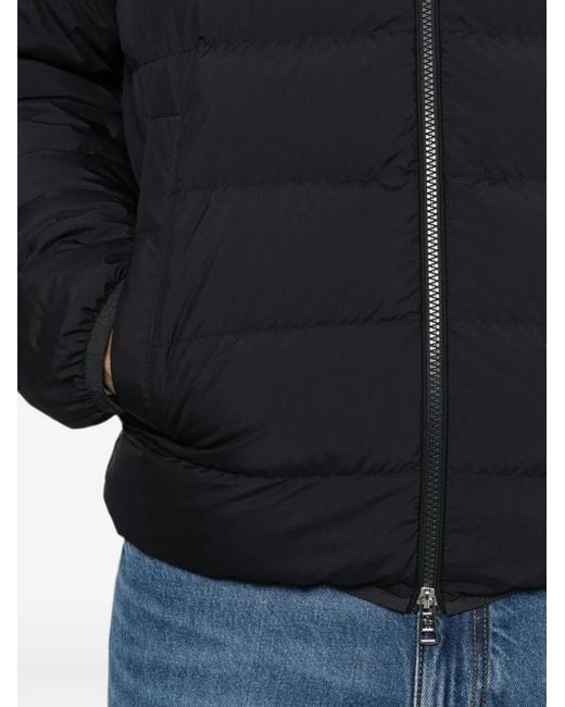 Moncler Black Quilted Logo-Patch Jacket for men