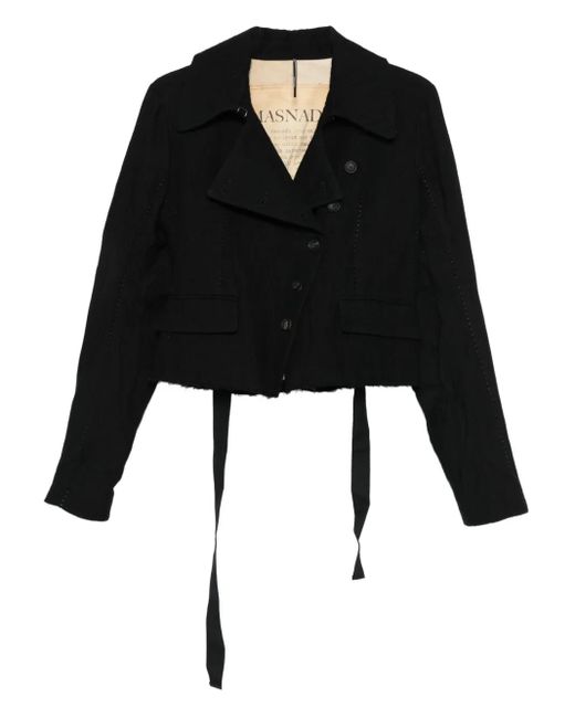 Masnada Black Cropped-Sakko mit Riemendetail