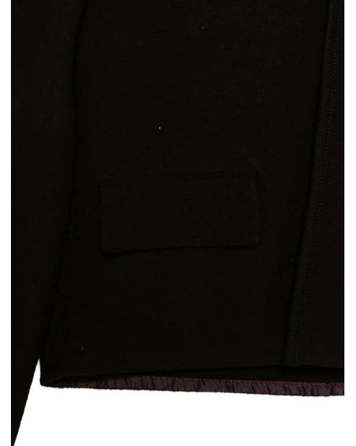 Rier Black Felted Collarless Jacket for men