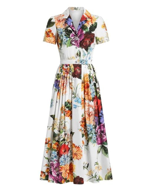 Dolce & Gabbana フローラル マキシスカート White