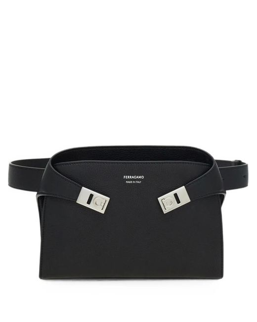 Ferragamo Black Hug Belt Bag for men