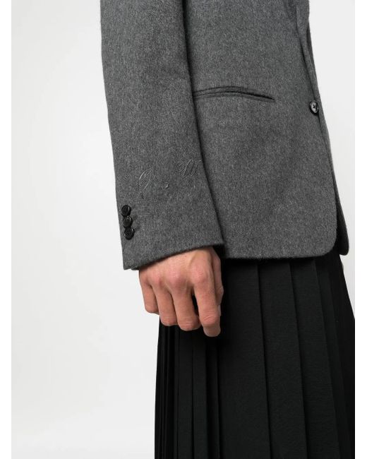 Off-White c/o Virgil Abloh Gray Logo Patch Single-Breasted Blazer for men