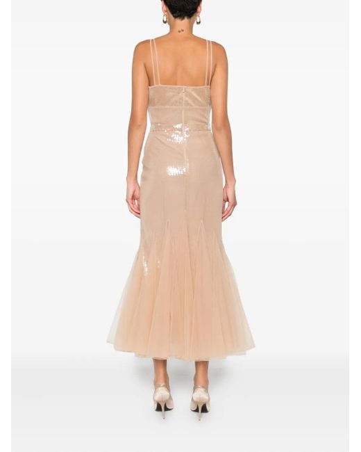 David Koma Natural Tüllkleid mit Paillettenverzierung