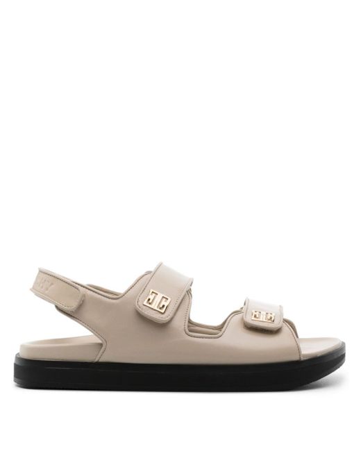 Sandales en cuir à plaque 4G Givenchy en coloris White