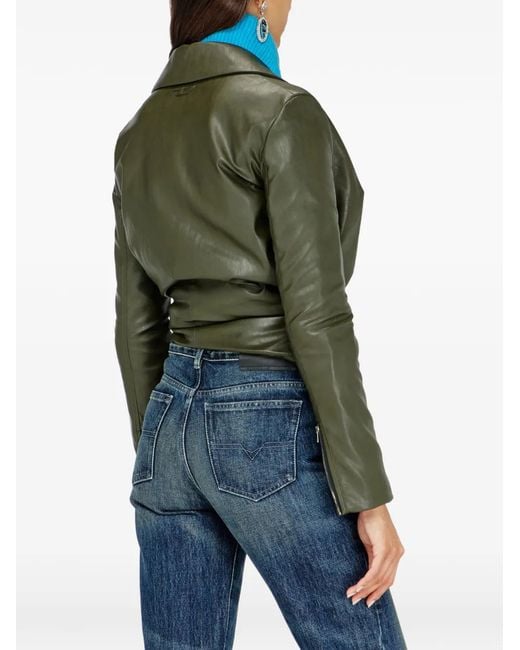 DIESEL Green Draped Wrap-Effect Jacket