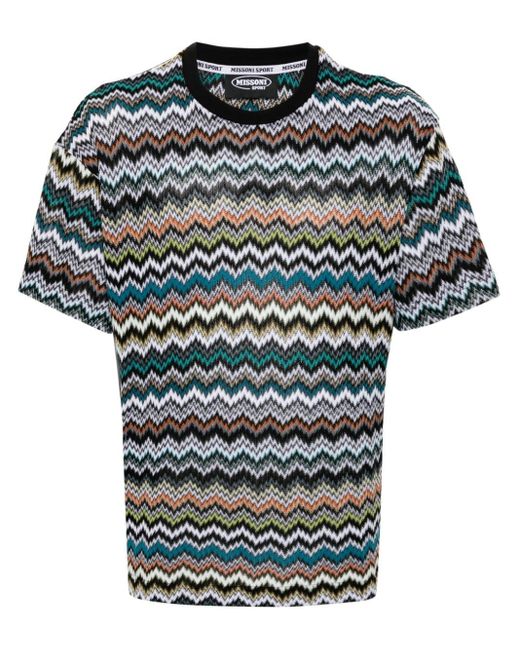 Missoni Black Zigzag Woven Design T-shirt for men