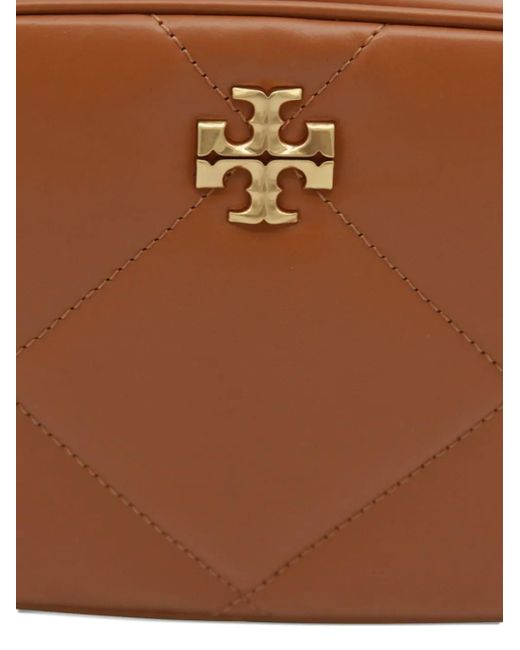 Tory Burch Brown Quilted-Pattern Chain-Strap Mini Bag