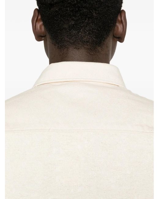 Profuomo White Panelled Shirt Jacket for men