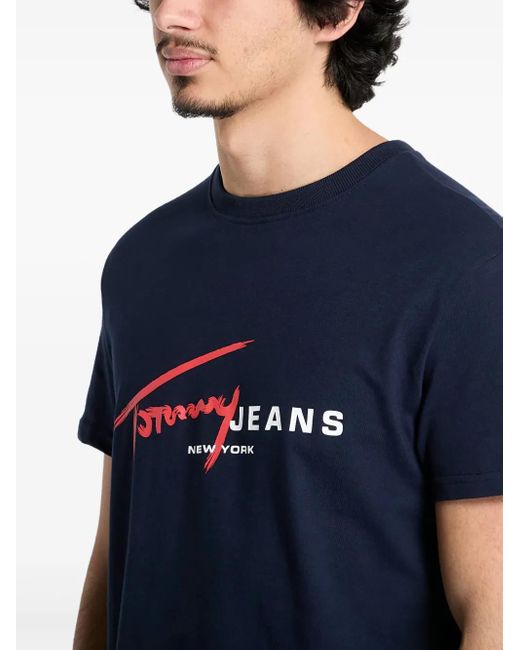 Tommy Hilfiger Blue Logo-Print T-Shirt for men
