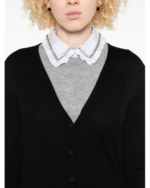 Miu Miu Black V-Neck Cardigan