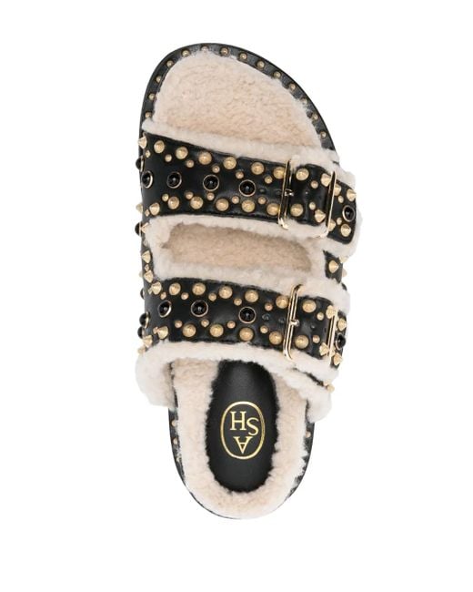 Ash Black Utah Leather Sandals