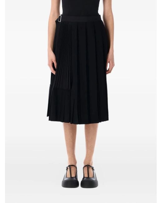 Junya Watanabe Midi-Plooirok in het Black