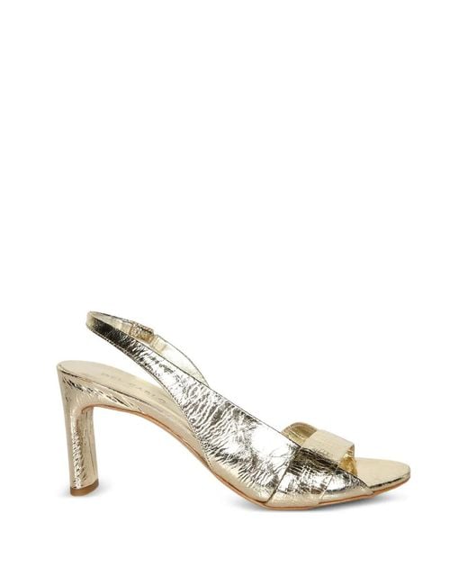 Roberto Del Carlo Metallic Crinkled-Effect Slingback Sandals