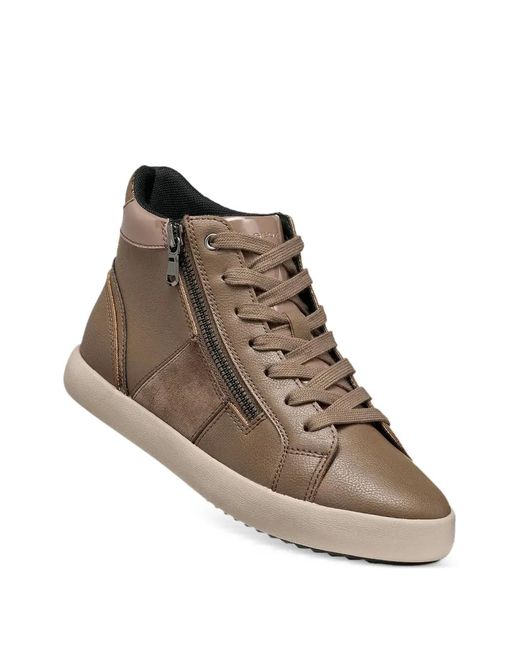 Geox Brown Blomiee Panelled High-Top Sneakers