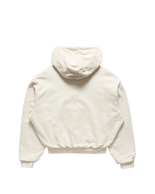 Acne White Fleece Hoodie With Logo
