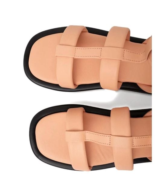 Boss Pink Flatform-Sandalen Mit Klettverschluss