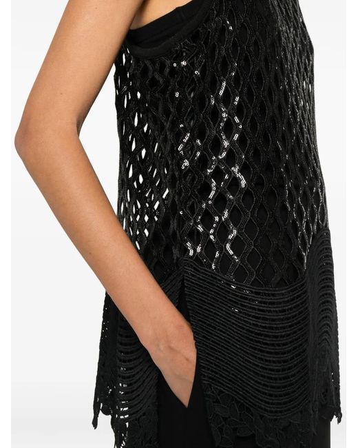 Sportmax Black Sleeveless Tops