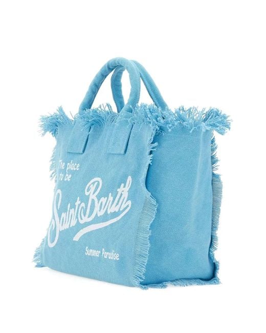 Mc2 Saint Barth Blue Colette Cotton Tote Bag