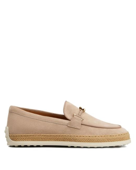 Tod's Natural Suede-Leather Loafers