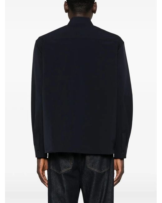 Karl Lagerfeld Black Patch-Pocket Long-Sleeve Shirt for men