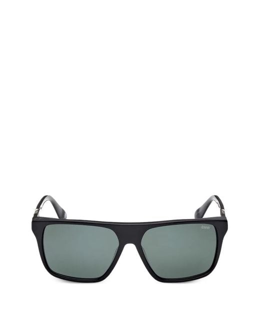 BMW Black Rectangle-Frame Sunglasses