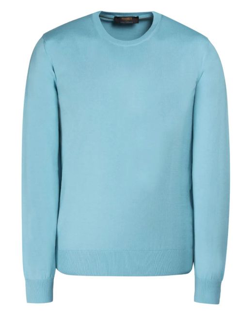 Moorer Blue Orvieto-Si5 Crew-Neck Cotton Sweater for men