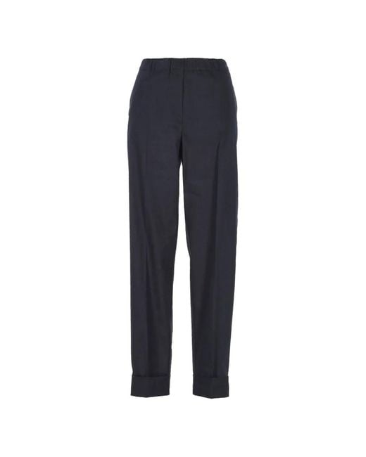 D.exterior Blue Elasticated-Waistband Tailored Trousers