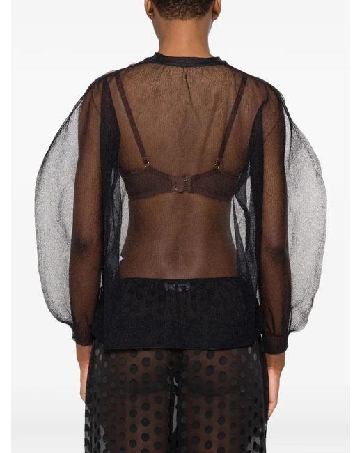 Issey Miyake Gray Bishop-Sleeve Top