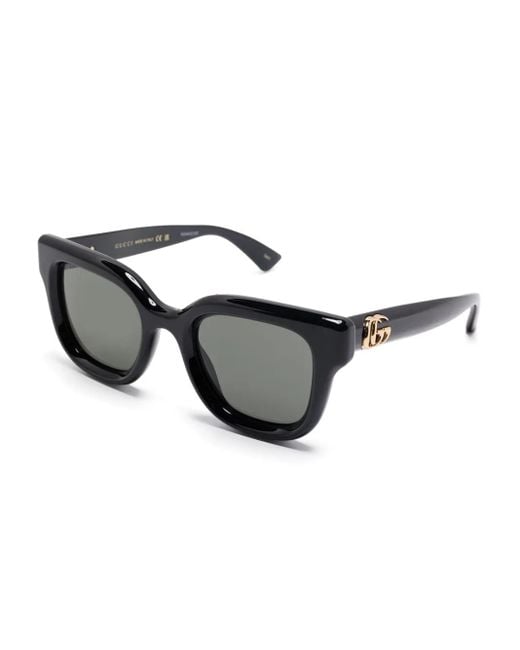 Gucci Black Square-Frame Sunglasses
