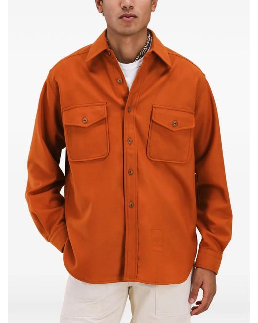 Fortela Orange Cpo Flannel Shirt for men