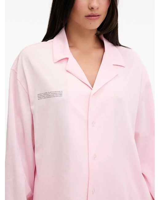 PANGAIA Pink Buttoned Long-Sleeves Nightwear Set