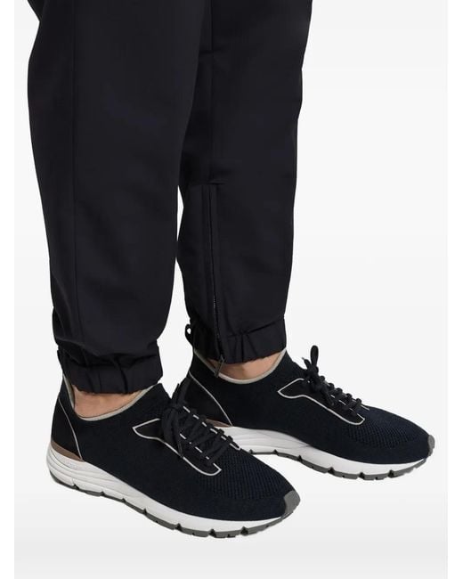 Peserico Black Drawstring-Waist Zip-Cuff Track Pants for men