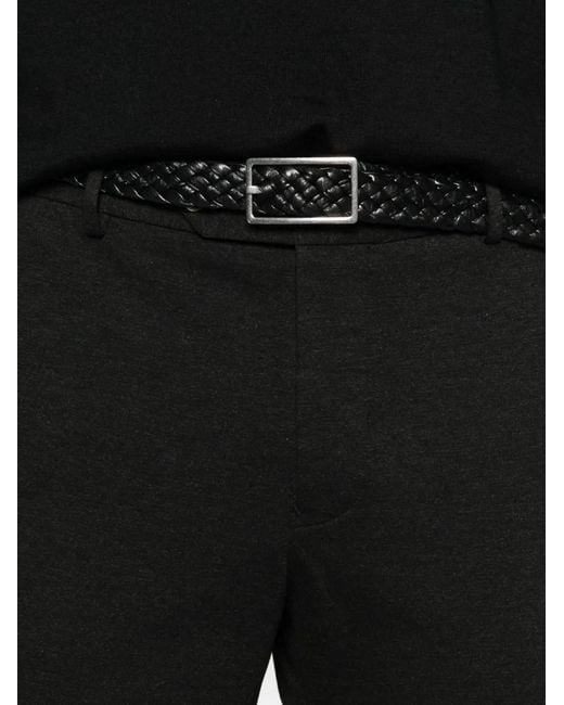 PT Torino Black Button-Fastening Trousers for men