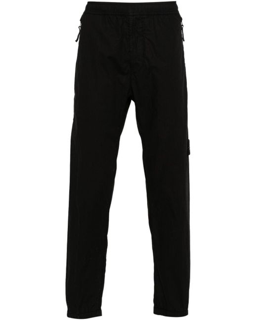 Stone Island Black Tapered Track Pants for men