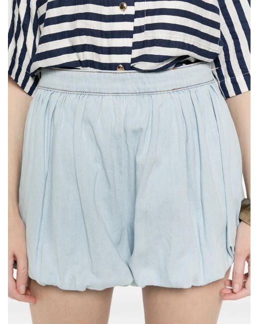 Maje White Chambray Balloon Skort
