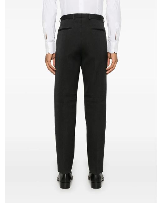 Gucci Black Logo-Embroidered Wool Trousers for men