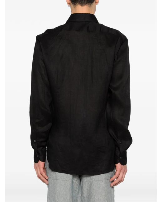 Barba Napoli Black Long-Sleeve Shirt for men