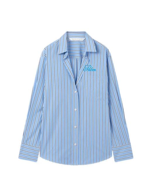Palm Angels Blue Palm Sway Oversized Shirt
