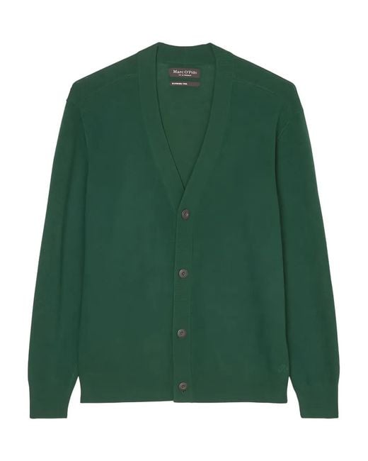 Marc O' Polo Green Button V-Neck Cardigan for men