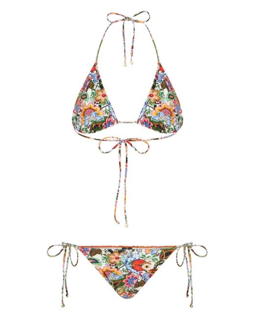 Bikini con estampado Bouquet Etro de color White