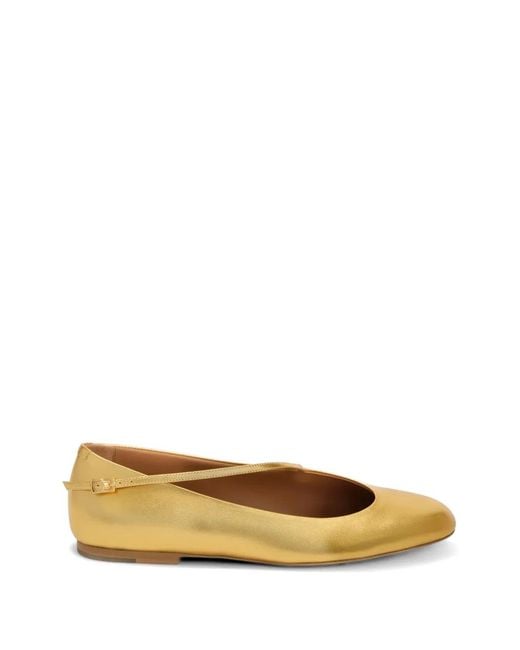 Jil Sander Natural Elyss Laminated Ballet Flats