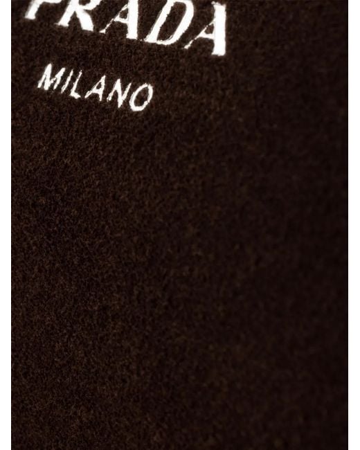 Prada Black Detachable Strap Suede Leather Shoulder Bag for men