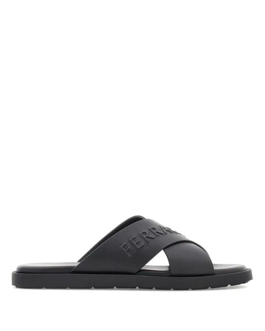 Ferragamo Sandalen Mit Überkreuzten Riemen in Black für Herren