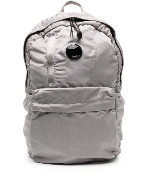 C P Company Gray Nylon B Logo-patch Backpack for men