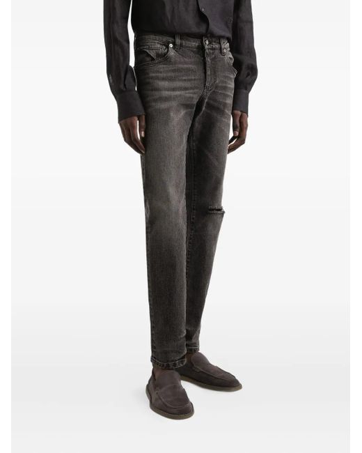 メンズ Dolce & Gabbana ダメージ ジーンズ Gray