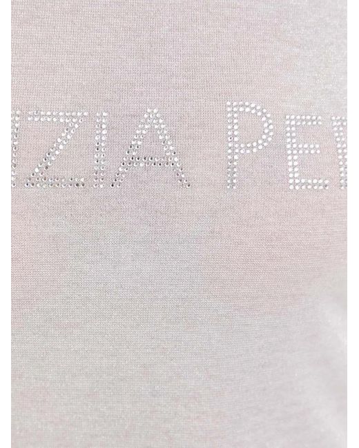 Patrizia Pepe White High-Neck Embellished Top