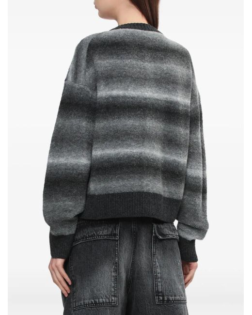 we11done Gray Cardigan mit Streifen